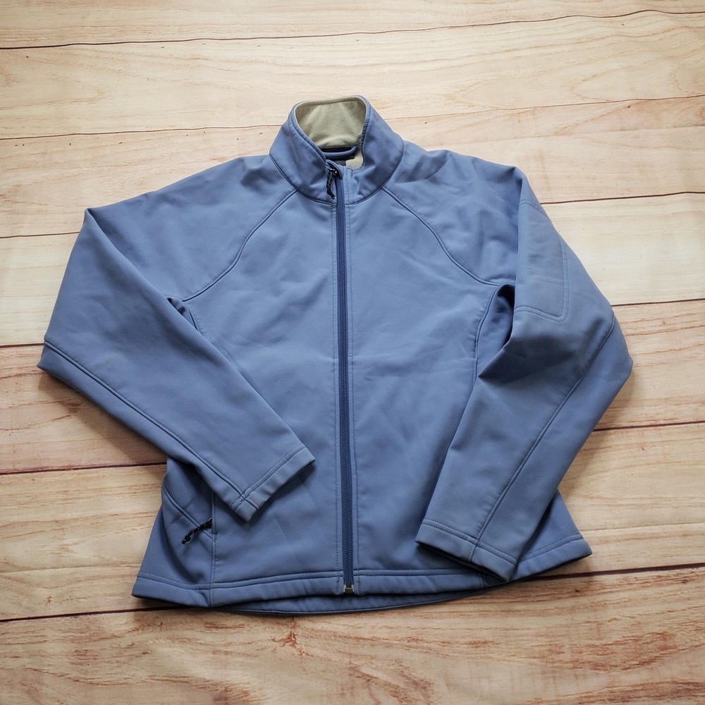 REI Jacket Womens S Blue Fleece Lined Softshell Full Zip Pockets Polyester